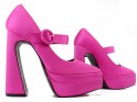 Pink platform shoes with high heels - 3