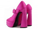 Pink platform shoes with high heels - 4