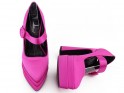 Pink platform shoes with high heels - 5