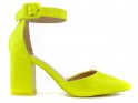 Sandale stiletto galben neon - 1