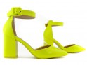 Neonově žluté sandály na jehlovém podpatku - 4