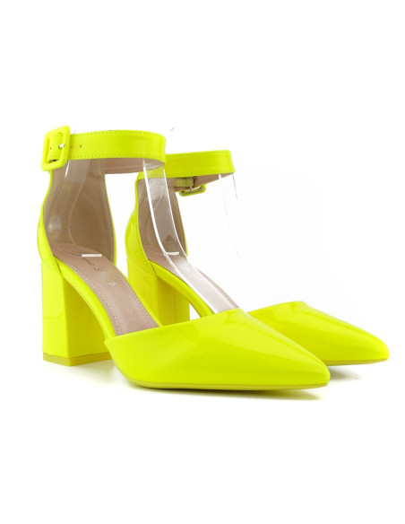 Neongelbe Stiletto-Sandalen - 2