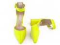 Neonově žluté sandály na jehlovém podpatku - 5