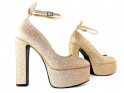 Gold platforms with ankle strap - 4