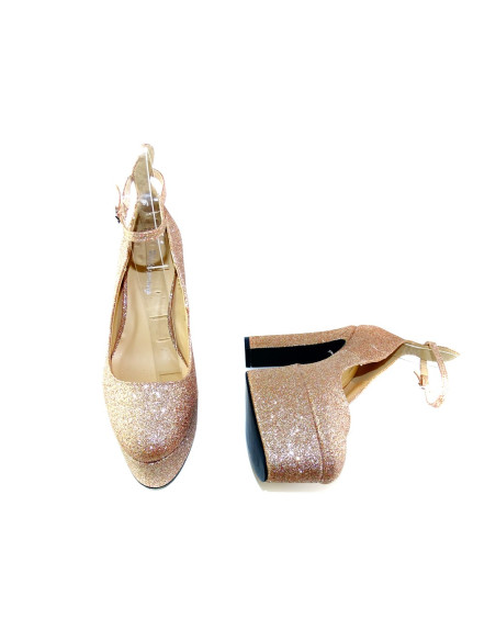 Gold platforms with ankle strap - 5