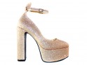 Gold platforms with ankle strap - 1