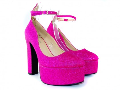 Pink platforms with ankle strap - 2