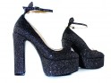 Black glitter platform half shoes - 3