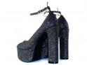 Black glitter platform half shoes - 4