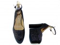 Black glitter platform half shoes - 5