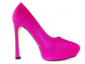 Pink glitter platform stilettos - 1