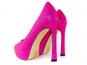 Pantofi stiletto cu platformă roz cu sclipici - 5
