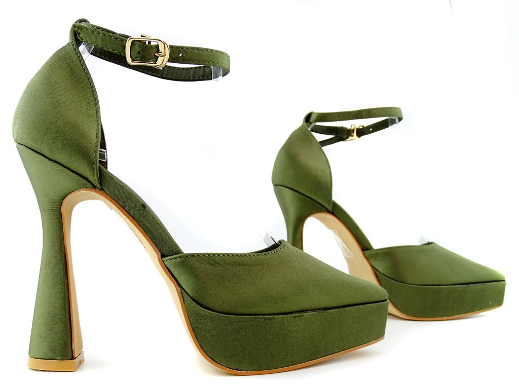 Grüne Plateau- und Stilettohalbschuhe - 3
