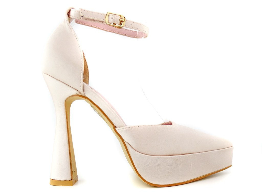 Gold Champagne platform half shoes - 1