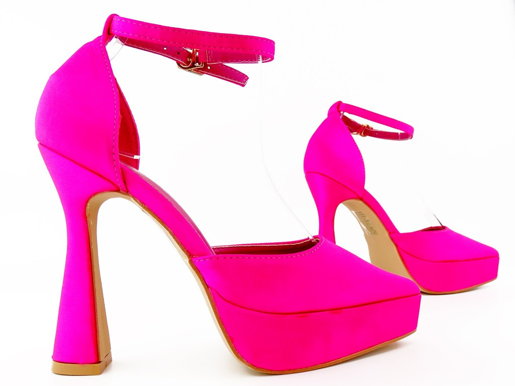 Rozā platformas kurpes ar stiletto papēdi - 3