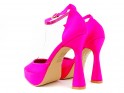 Rožinės spalvos platforminiai batai su smailiu kulnu - 4
