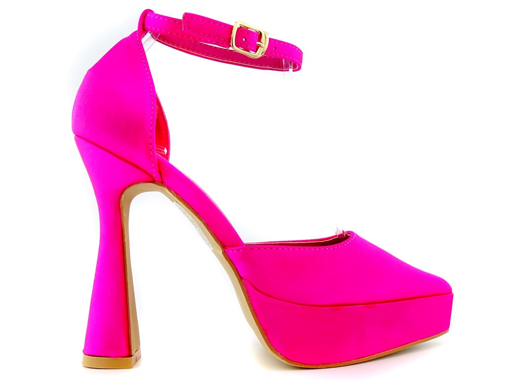Pink platform shoes with a post - 1
