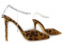 Leopard stilettos with ankle chain - 4
