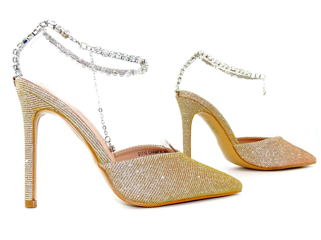 champagne stilettos