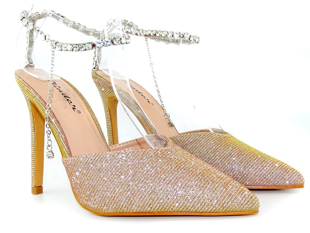 champagne stilettos