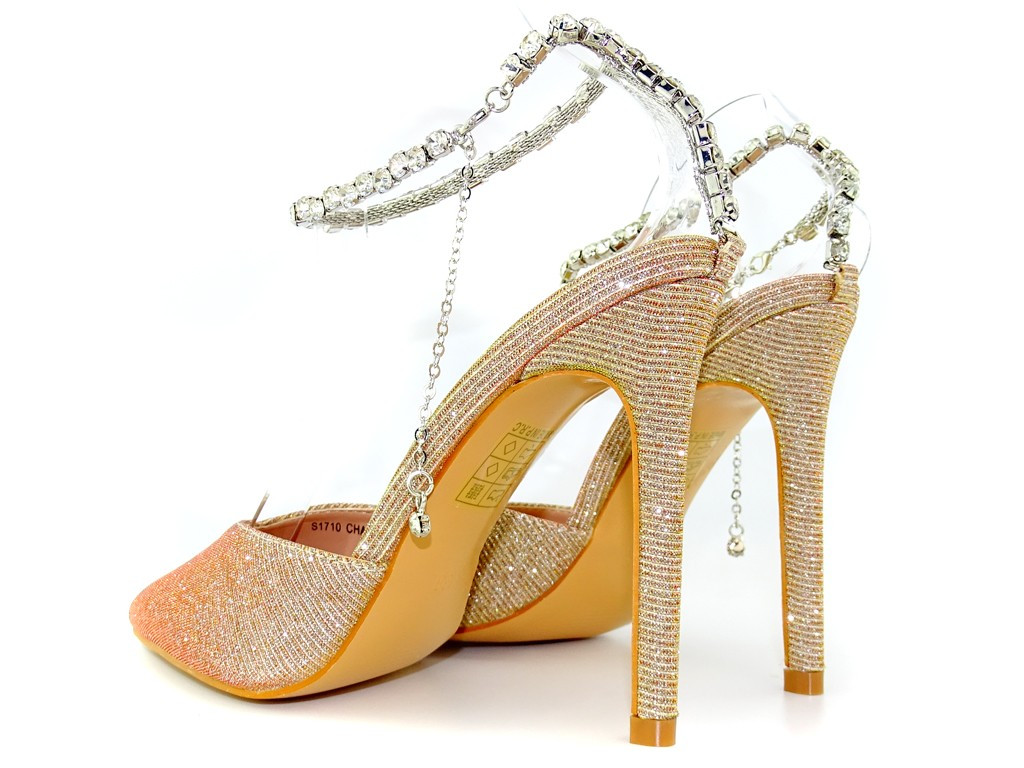Šampanieša dzirkstošās ķēdes stilettos - 4