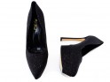 Pantofi stiletto cu platformă neagră cu sclipici - 5