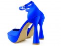 Kobalta zilas platformas kurpes ar stiletto papēdi - 4