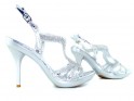 Silver stiletto sandals with zircons - 3