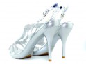 Silver stiletto sandals with zircons - 4
