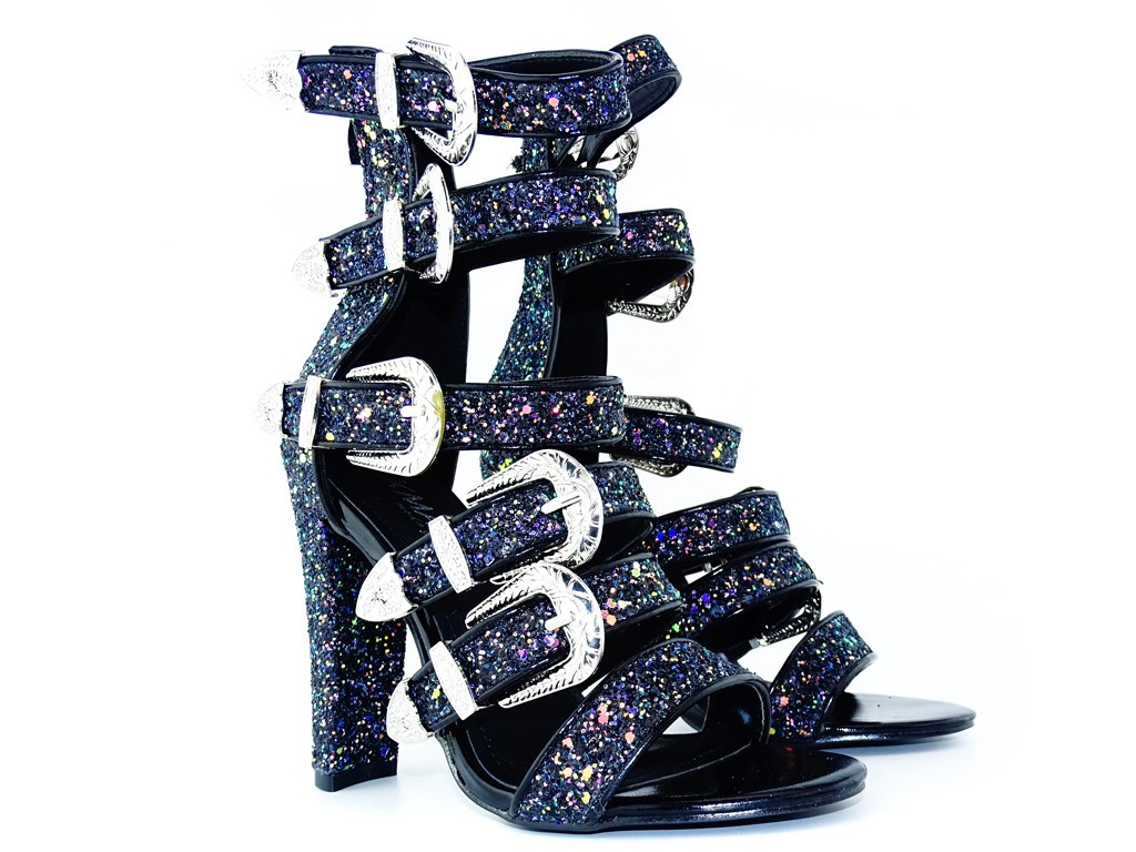 Brokāta tipa stiletto sandales - 2