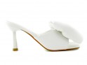 White stiletto flip-flops with a bow - 3