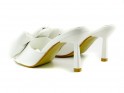 White stiletto flip-flops with a bow - 4