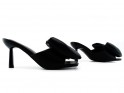 Black stiletto flip-flops with a bow - 3