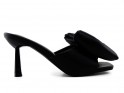 Schwarze Stiletto-Flip-Flops mit Schleife - 2