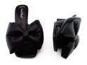 Black stiletto flip-flops with a bow - 4