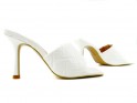 White stiletto flip-flops eko leather matte - 3