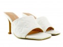 White stiletto flip-flops eko leather matte - 1