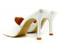 White stiletto flip-flops eko leather matte - 4