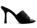 Black stiletto flip-flops eco leather matte - 2