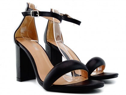 Black stiletto sandals with strap - 2