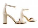 Beige sandals on a post with a strap - 3