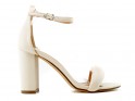 Sandales à talon aiguille avec bride, de couleur beige - 1