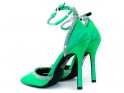 Zaļie cirkonija stilettes ar siksniņu - 4