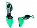 Zöld cirkóniás tűsarkú pántos tűsarkú cipő - 5