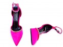 Pantofi stiletto cu zirconiu cubic roz cu curea - 5