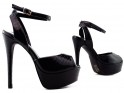Sandale negre cu platformă stiletto - 3