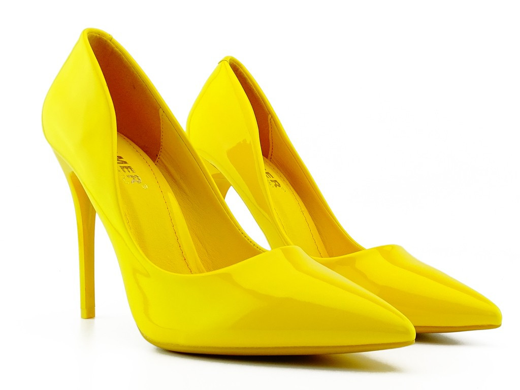 Yellow stilettos women's lacquer eko leather - 2