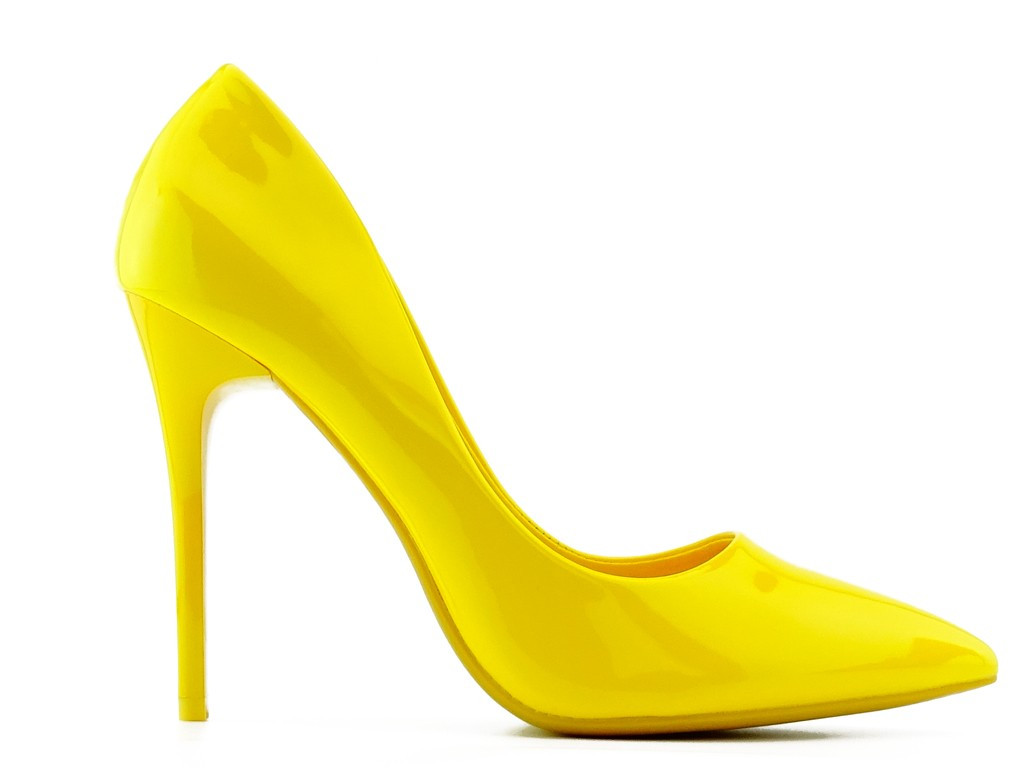 Gelbe Damenstilettos aus Ökoleder - 1