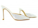 White stiletto flip-flops with long nose - 3
