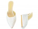 White stiletto flip-flops with long nose - 4